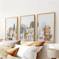 Woodland Animal Nursery Wall Art Set