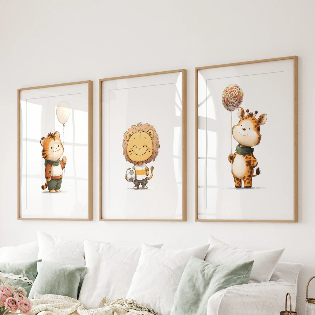 Woodland Safari Nursery Wall Art Set