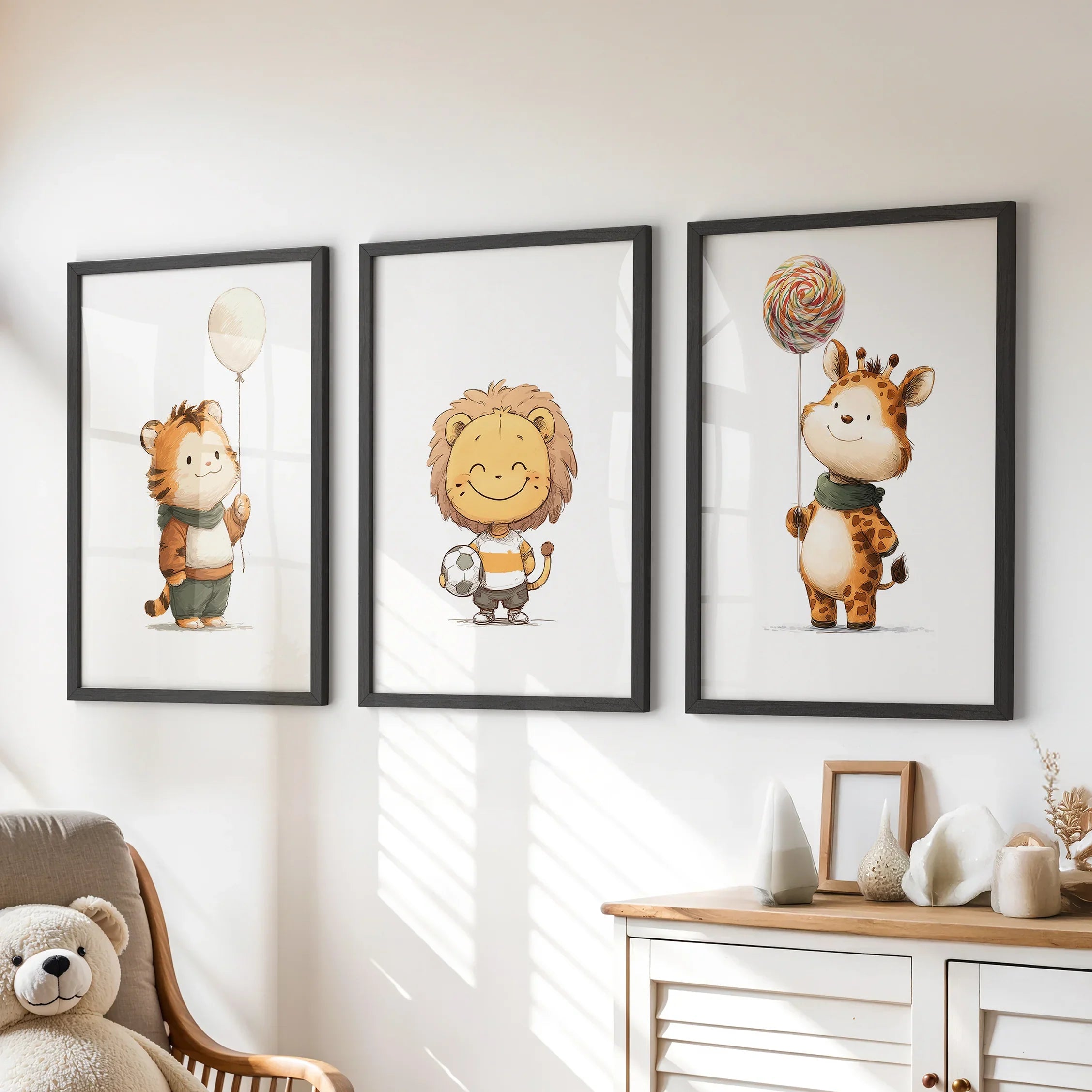 Woodland Safari Nursery Wall Art Set