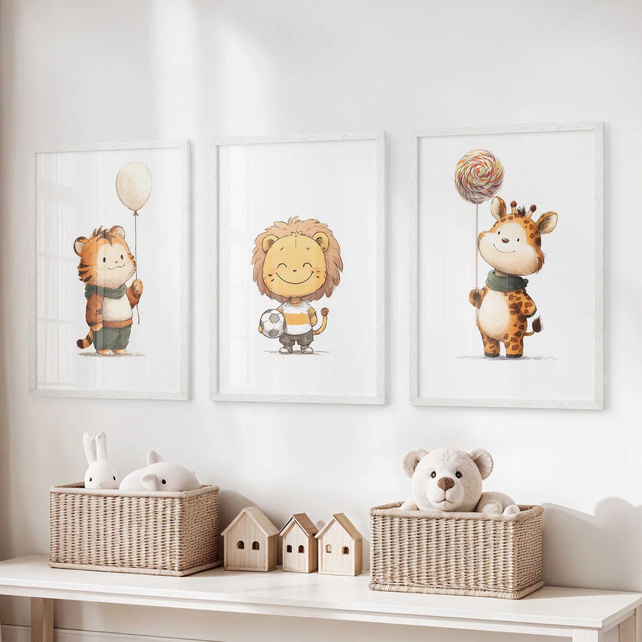 Woodland Safari Nursery Wall Art Set