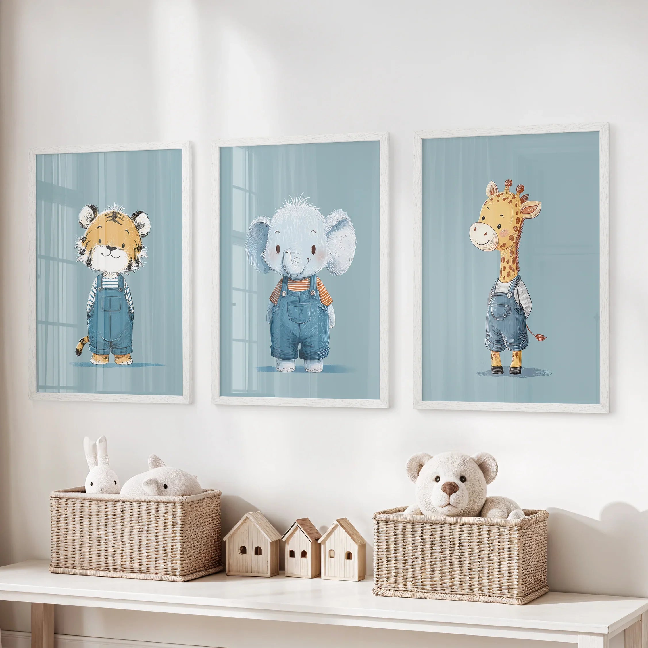 Baby Safari Nursery Wall Art Set
