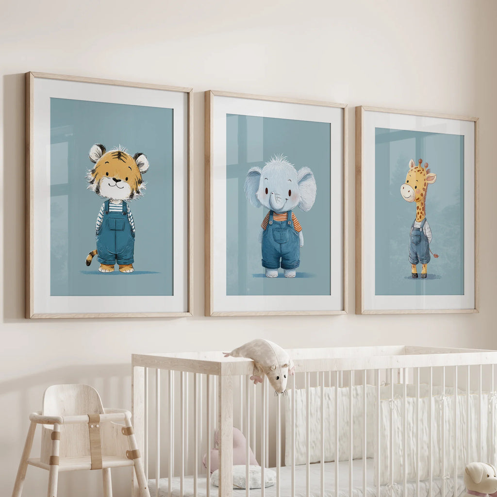 Baby Safari Nursery Wall Art Set