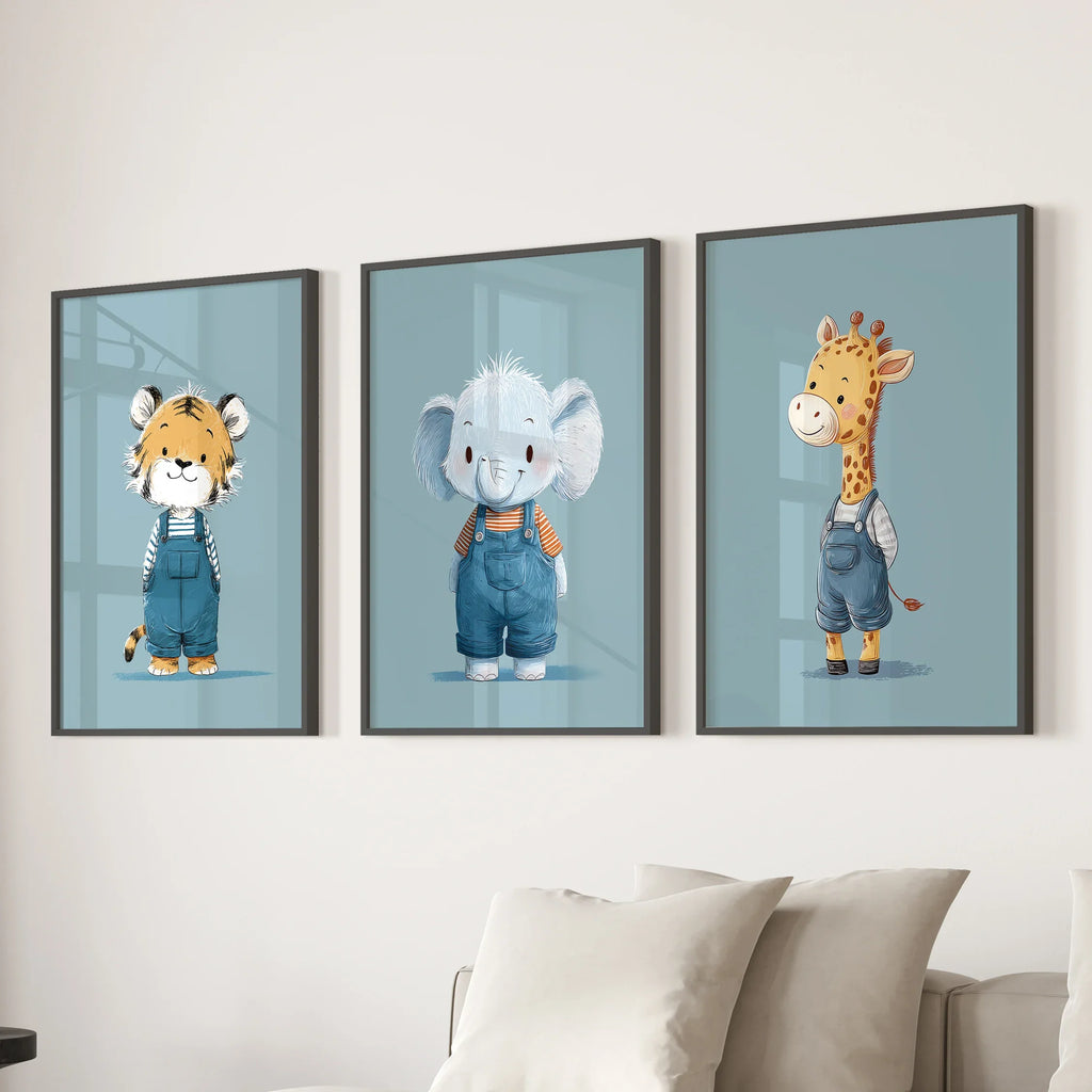 Baby Safari Nursery Wall Art Set