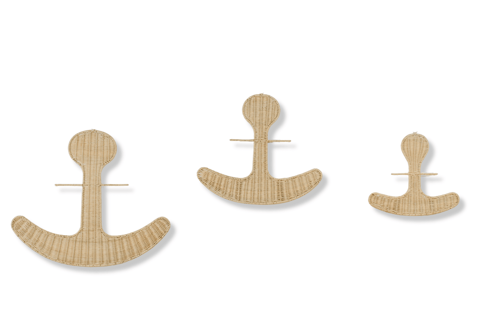 Natural Rattan Anchor Wall Decor