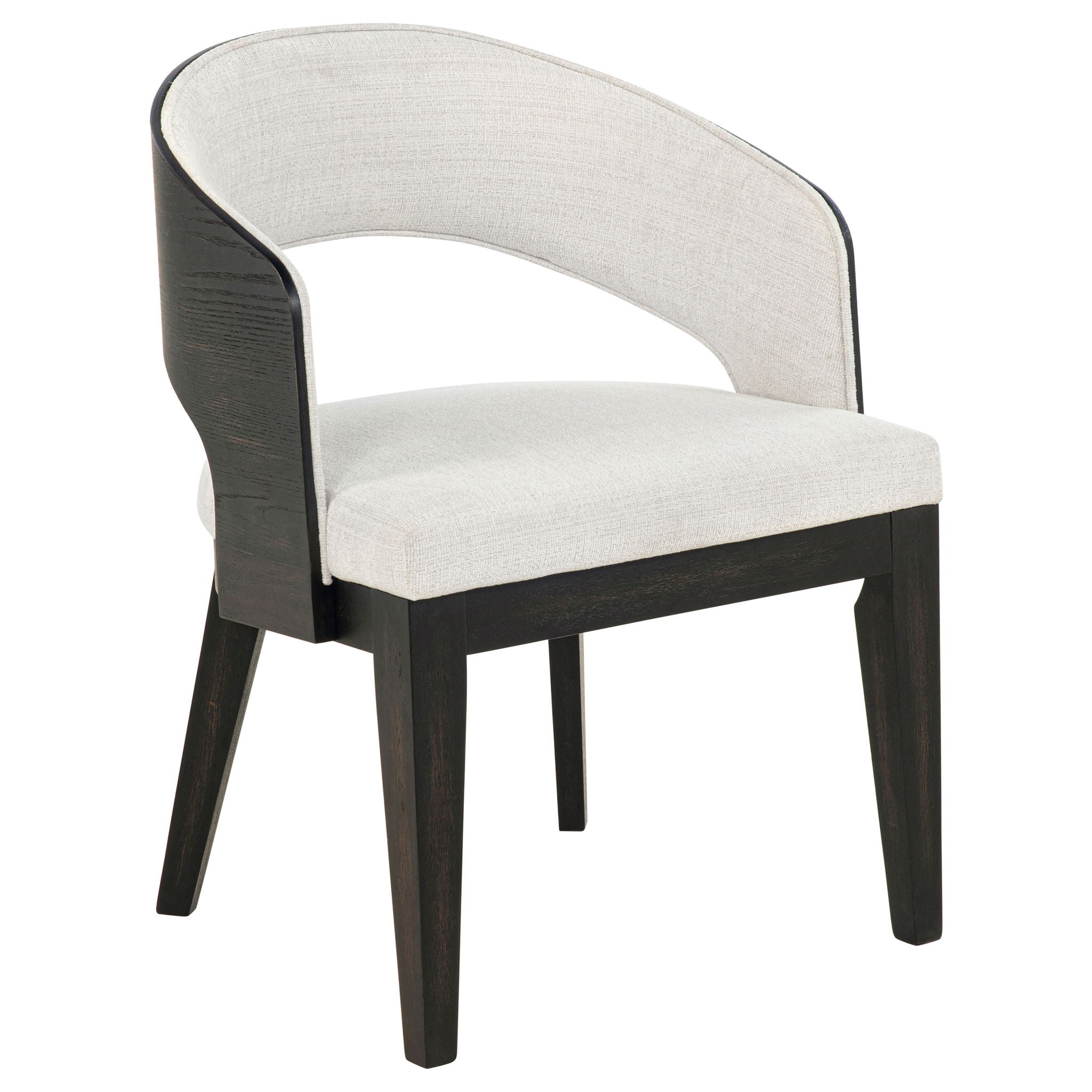 Leandro 5-Piece Round Dining Set — Barrel Arm Chairs / Burnished Black