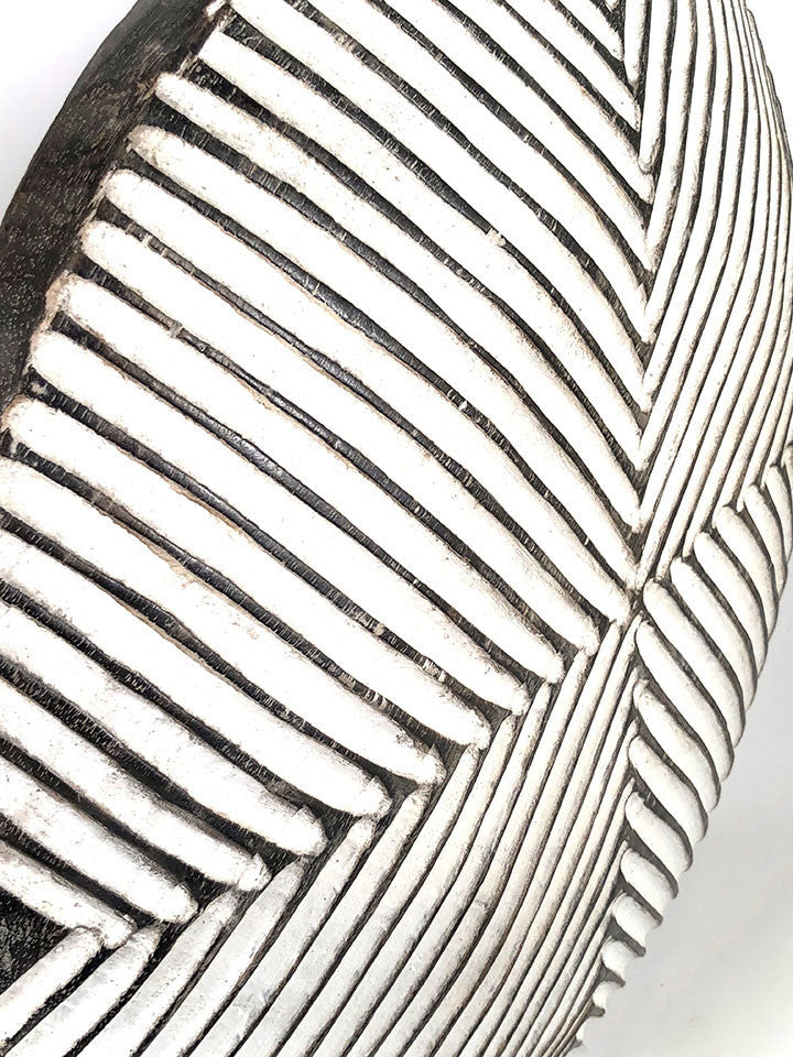 Round Bamileke Shield 22" Geometric Pattern