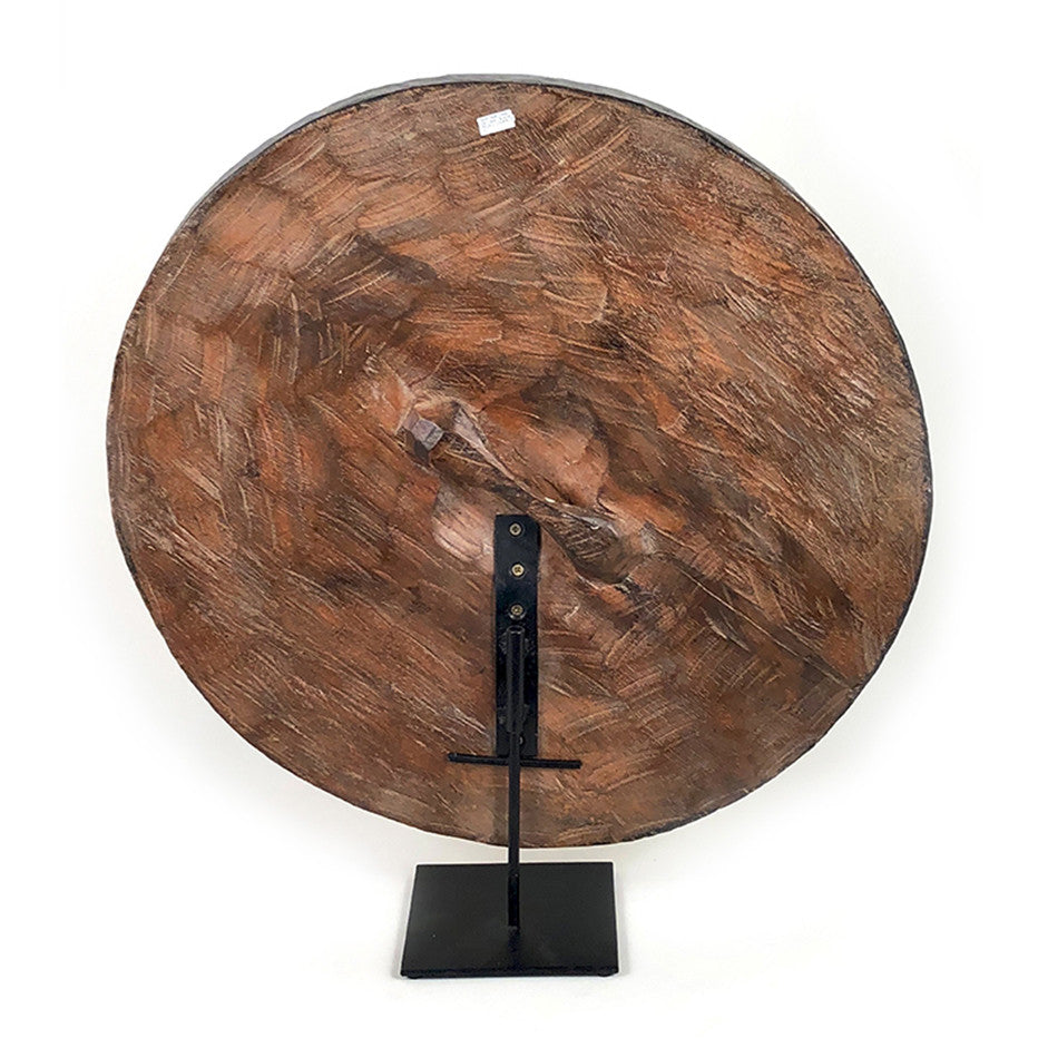Round Bamileke Shield 22" Geometric Pattern