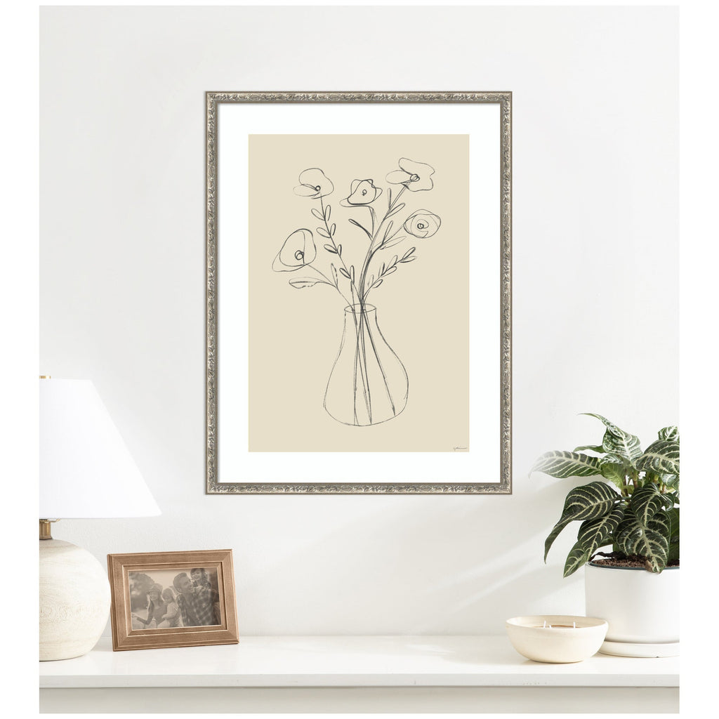 Floral Vase by Gabrielly Guedes Framed Wall Art Print