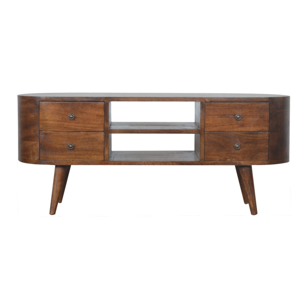 Rounded Mango Wood Media Console