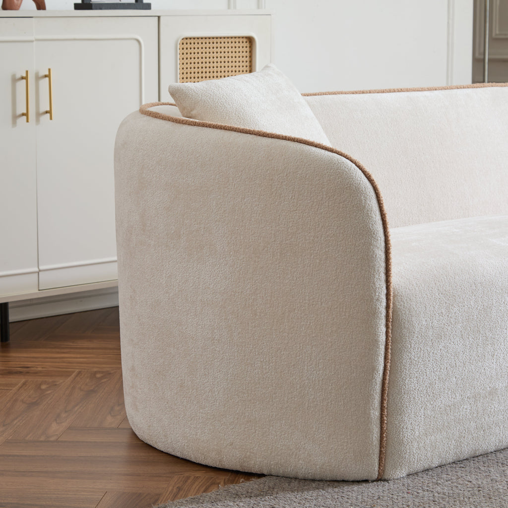 Coral 82" Curved Boucle Sofa, 3-Seater