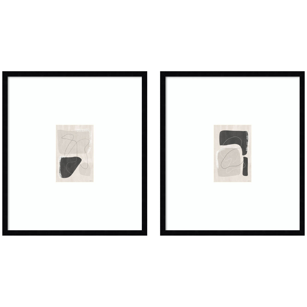 Abstract Shapes 01 & 02 2 Piece Framed Wall Art Print Set by Gabrielly Guedes