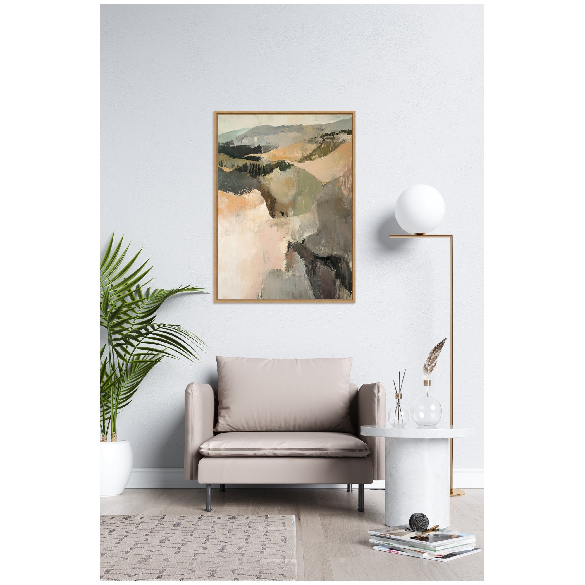 Sylvie Tonal Mountains III Framed Canvas by Amy Lighthall