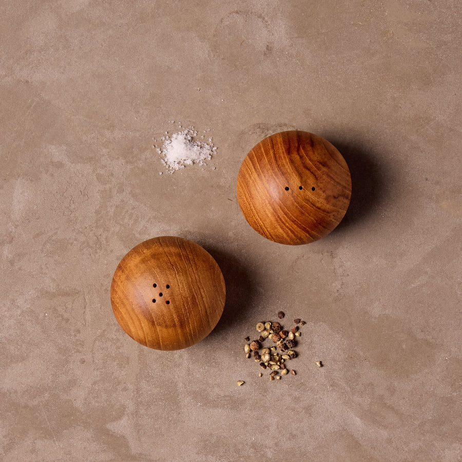 Teak Salt & Pepper Shaker Set