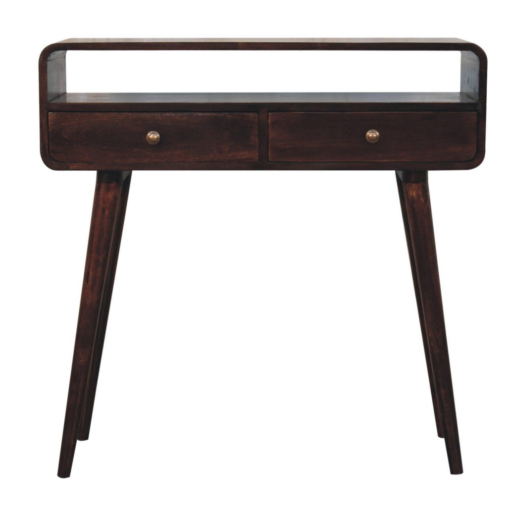 Curved Mango Wood Console Table