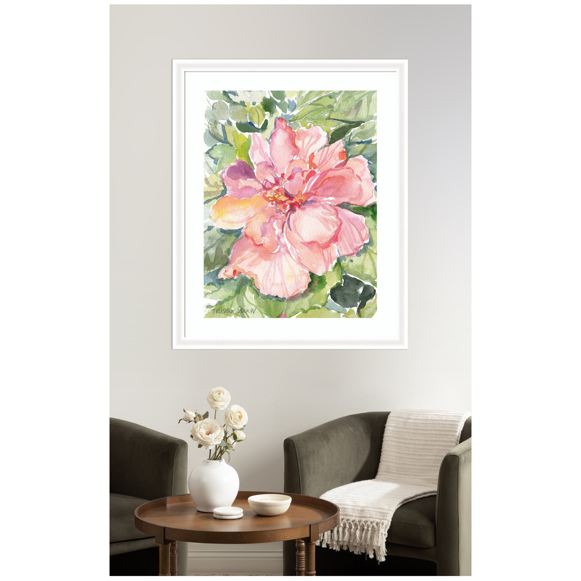 Framed Art Pink Hibiscus In Antigua by Patricia Shaw