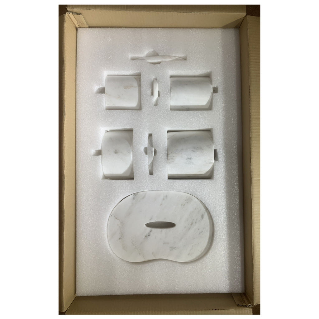 Elegant Natural Marble Bathroom Accessories Set