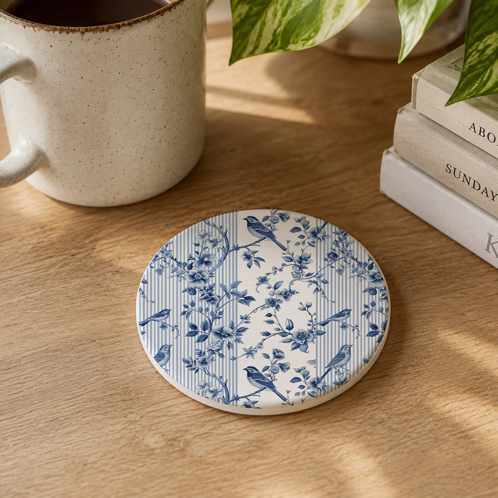 Blue & White Chinoiserie Ceramic Coasters