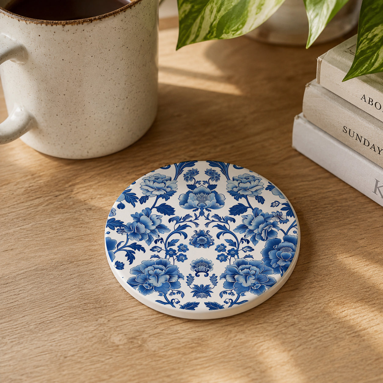 Blue & White Chinoiserie Ceramic Coasters