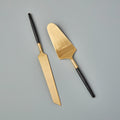 Black & Gold Cake Lift & Knife Set