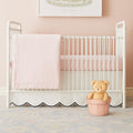 Scallop Embroidery Cotton Crib Skirt