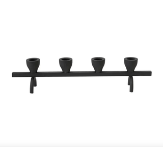 Black Textured Metal Taper Holder