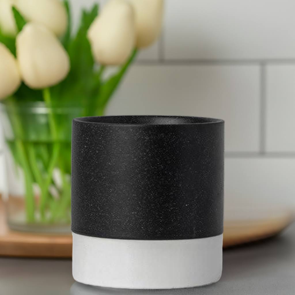 Two-Tone Ceramic Toothbrush Holder