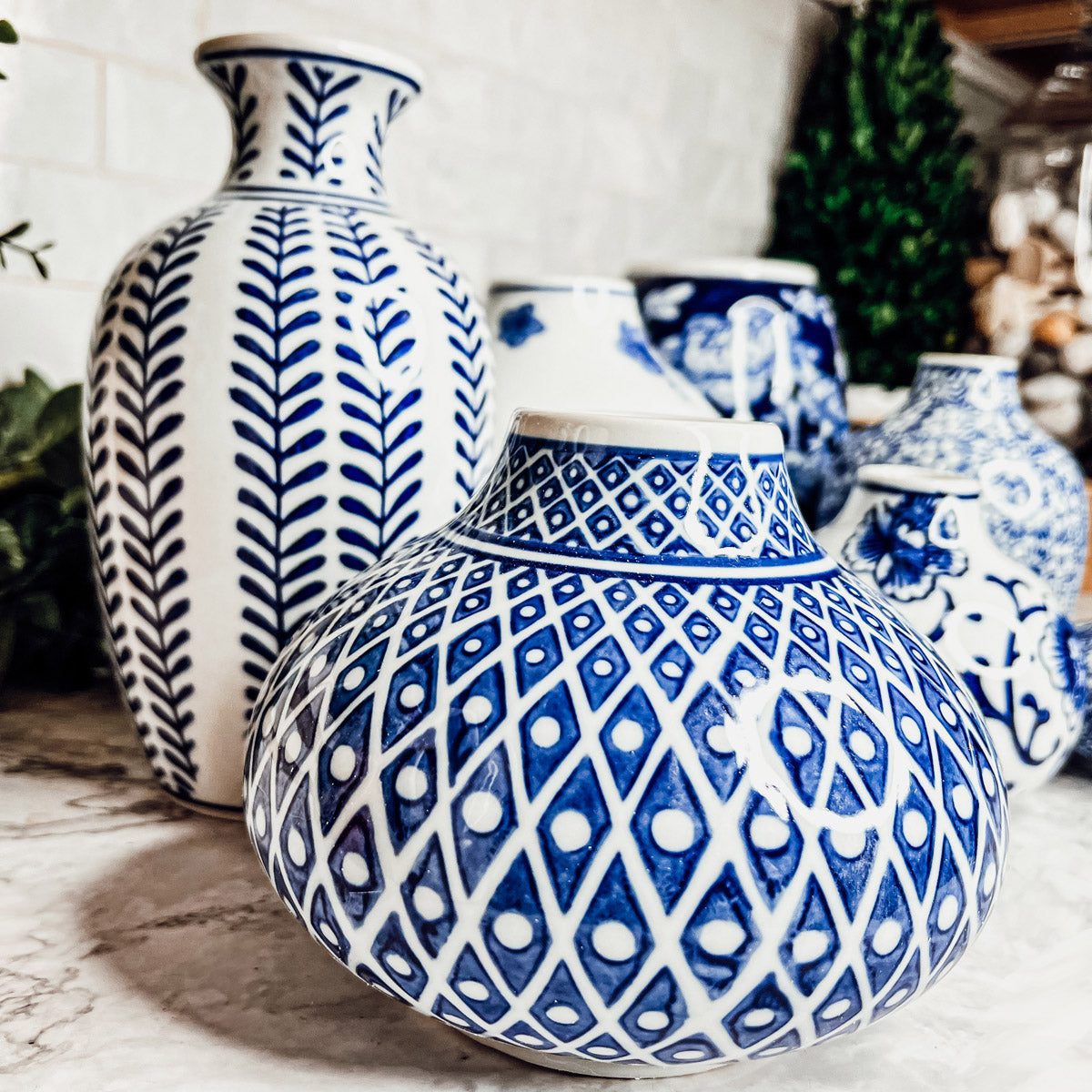Blue Porcelain Planter Collection