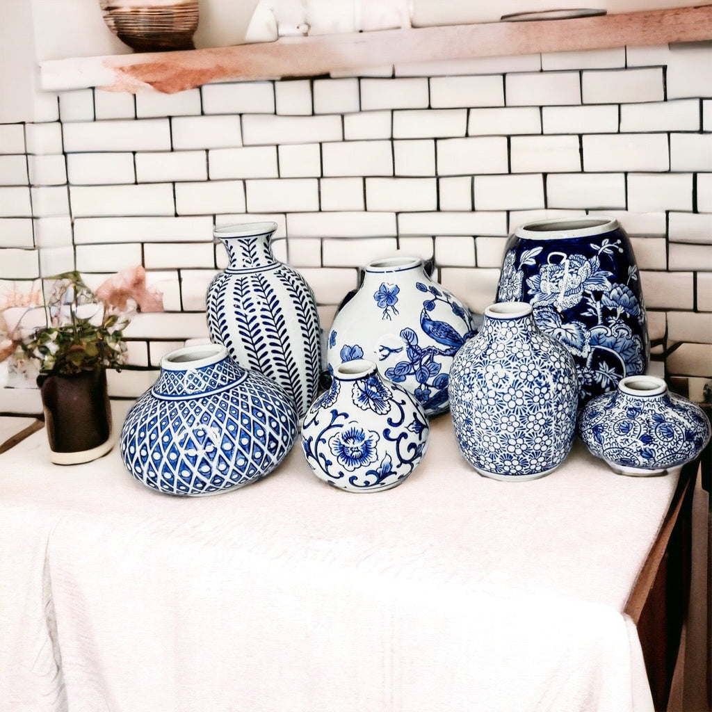 Blue Porcelain Planter Collection