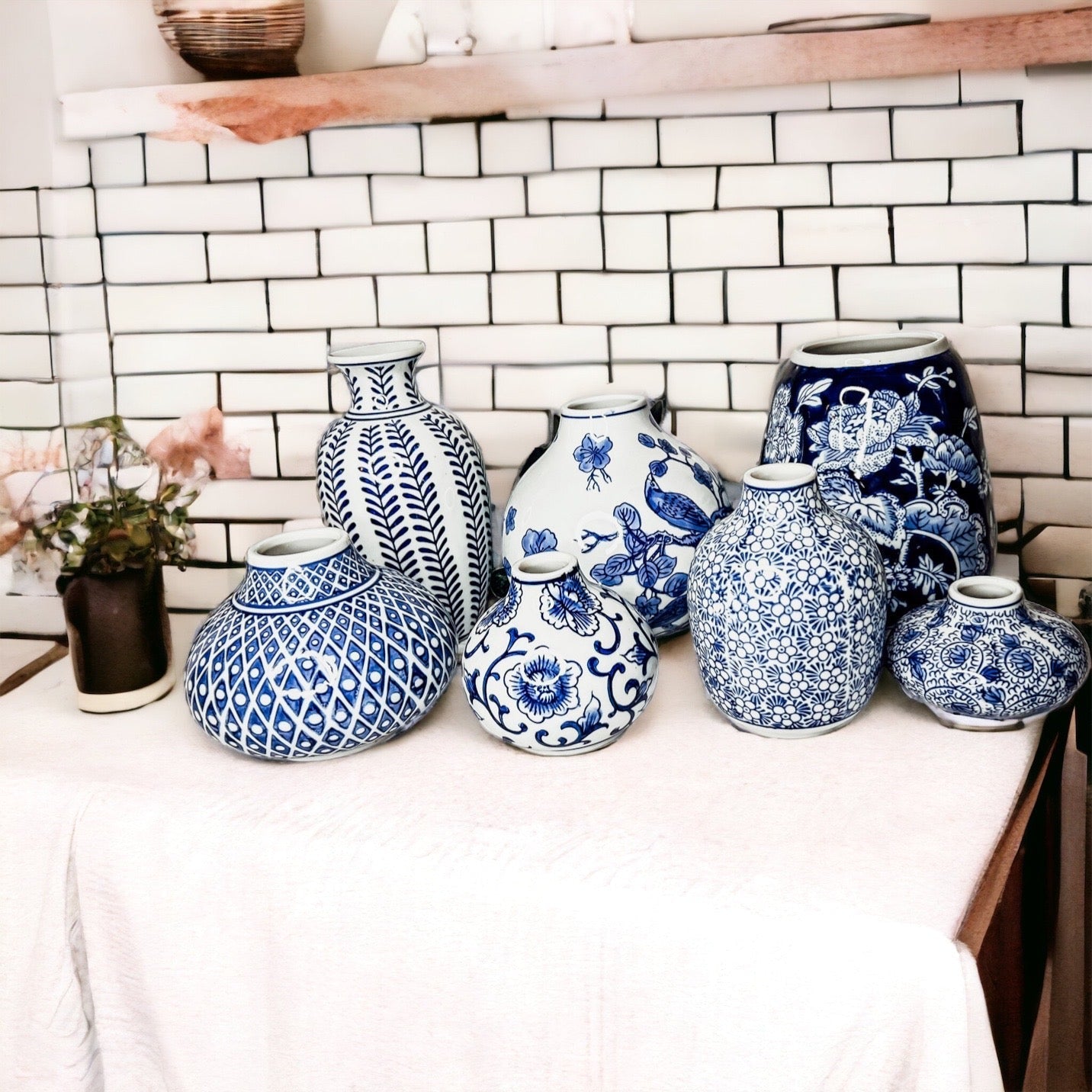 Blue Porcelain Planter Collection