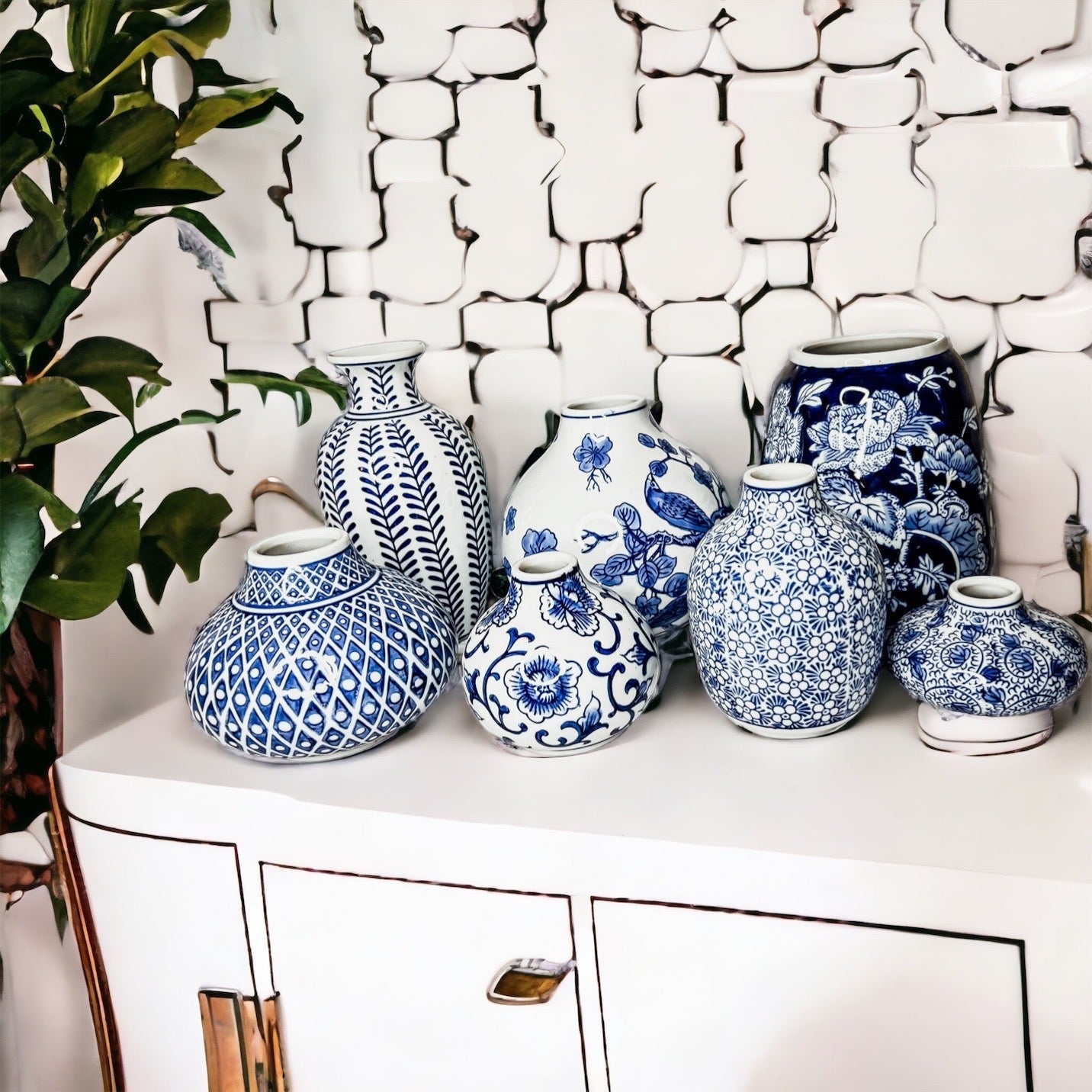 Blue Porcelain Planter Collection