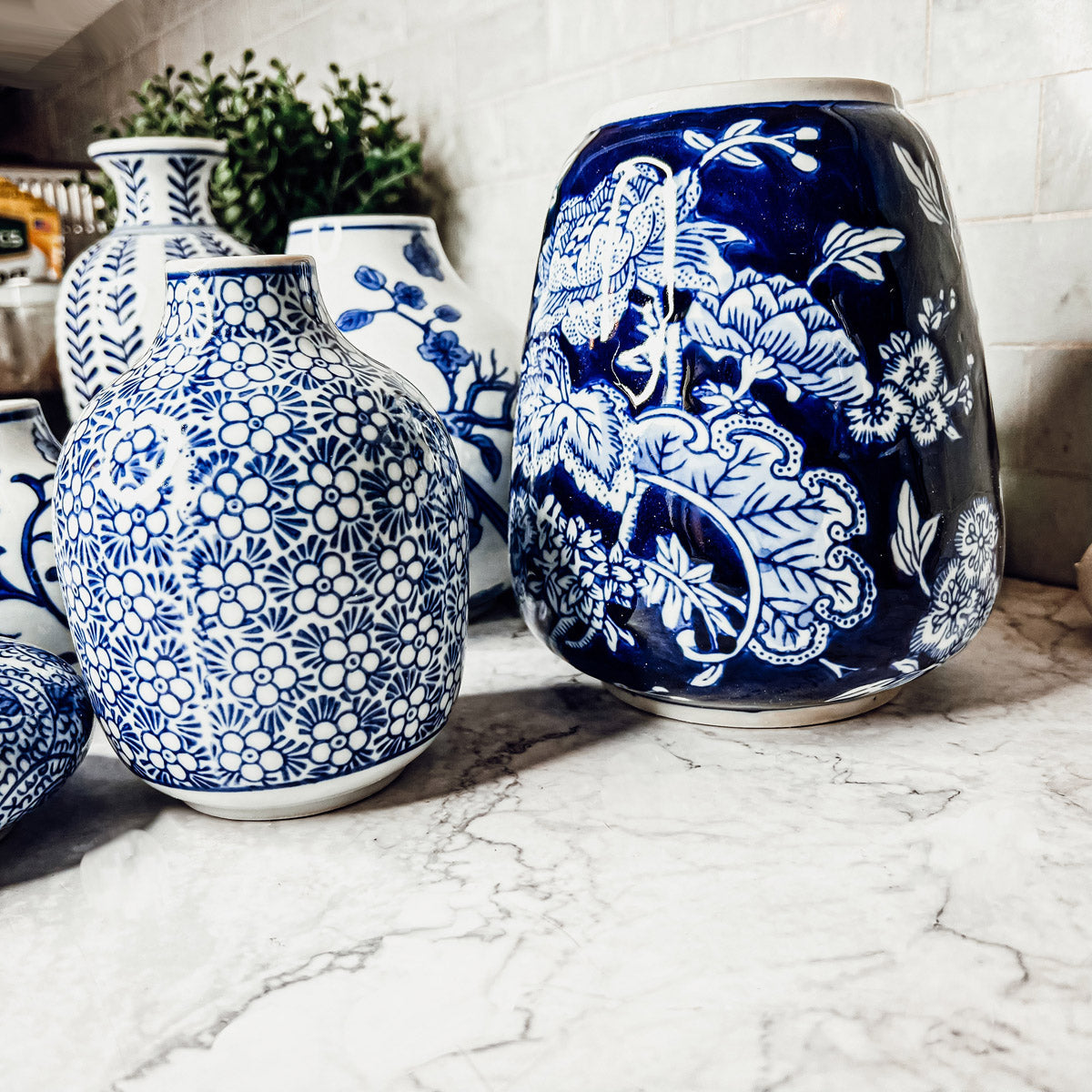 Blue Porcelain Planter Collection