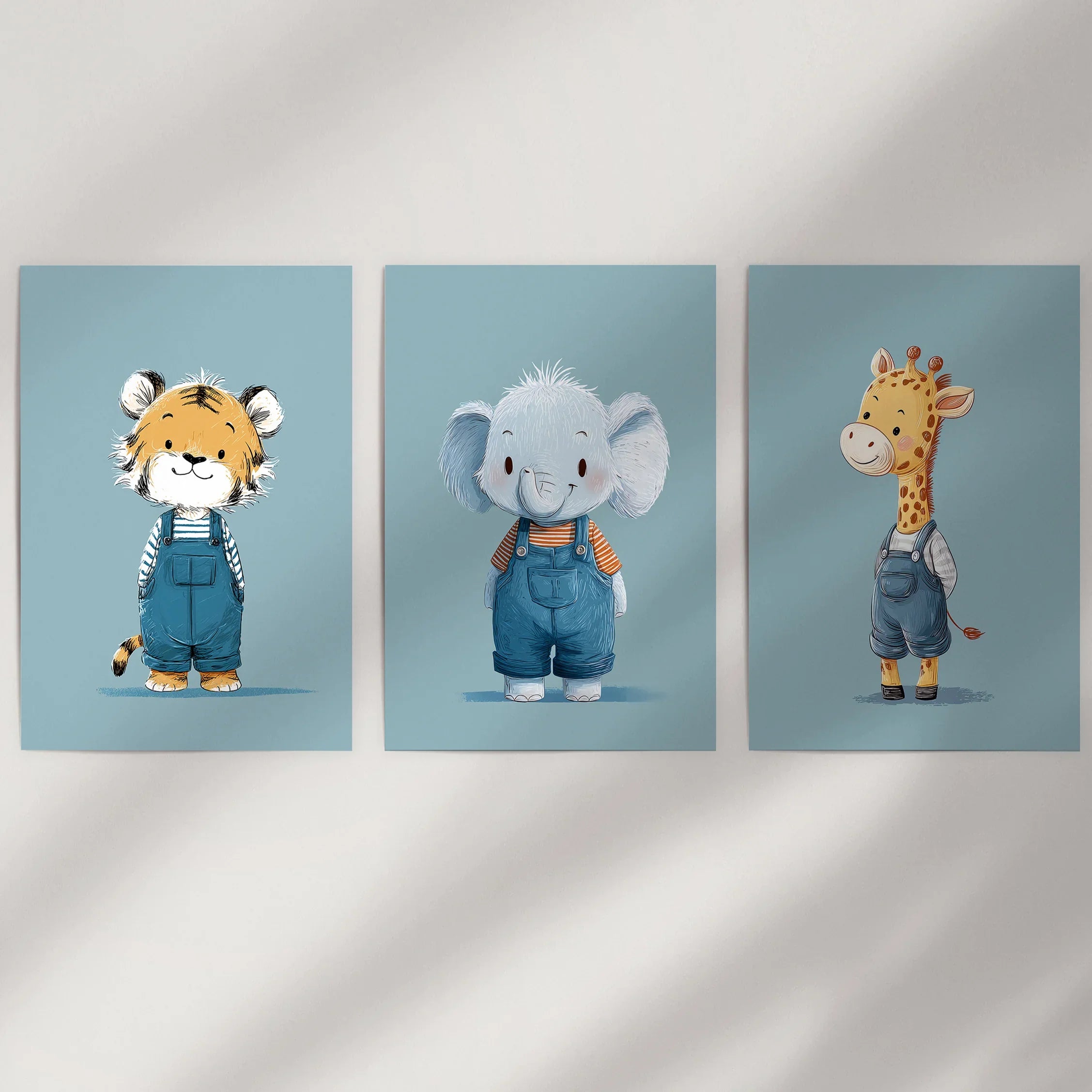 Baby Safari Nursery Wall Art Set