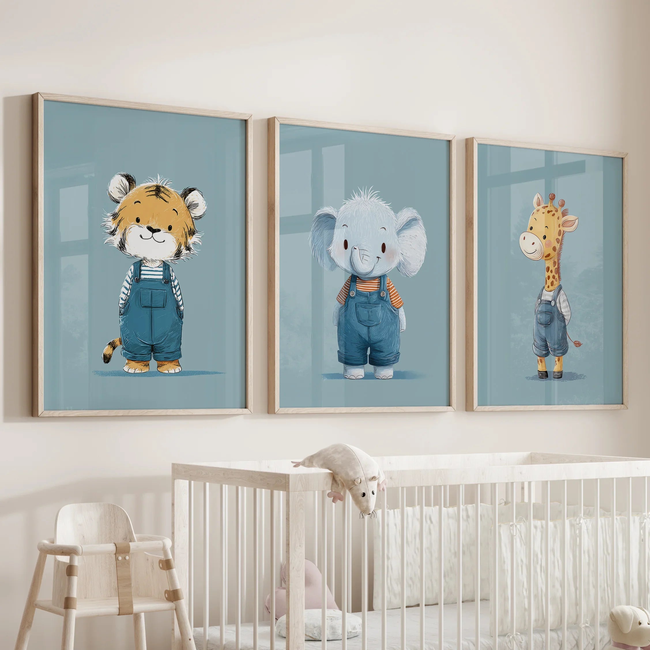 Baby Safari Nursery Wall Art Set