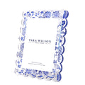 Blue Toile Acrylic Scallop Frame