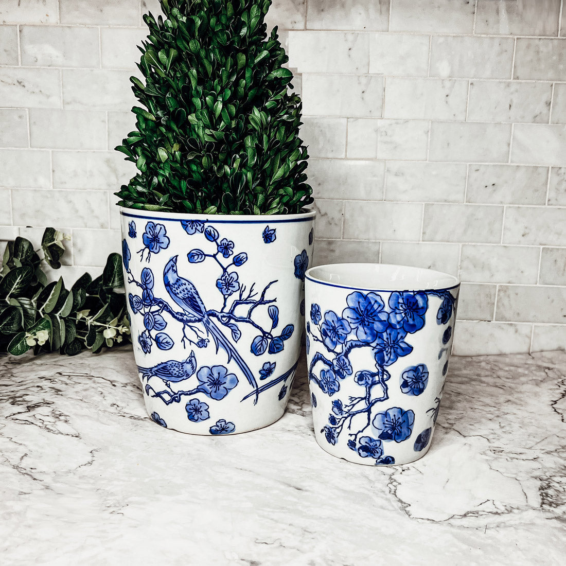 Blue & White Chinoiserie Planter