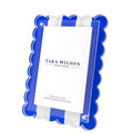 Blue & White Stripe Acrylic Scallop Frame