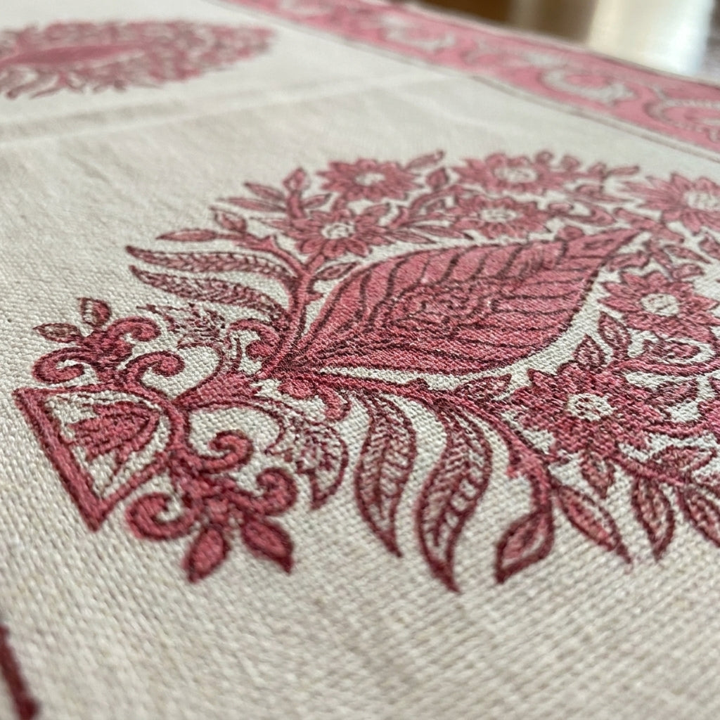 Blush Pink & Ivory 13 Pieces Jaipur Hand Block Printed Table Linen Set