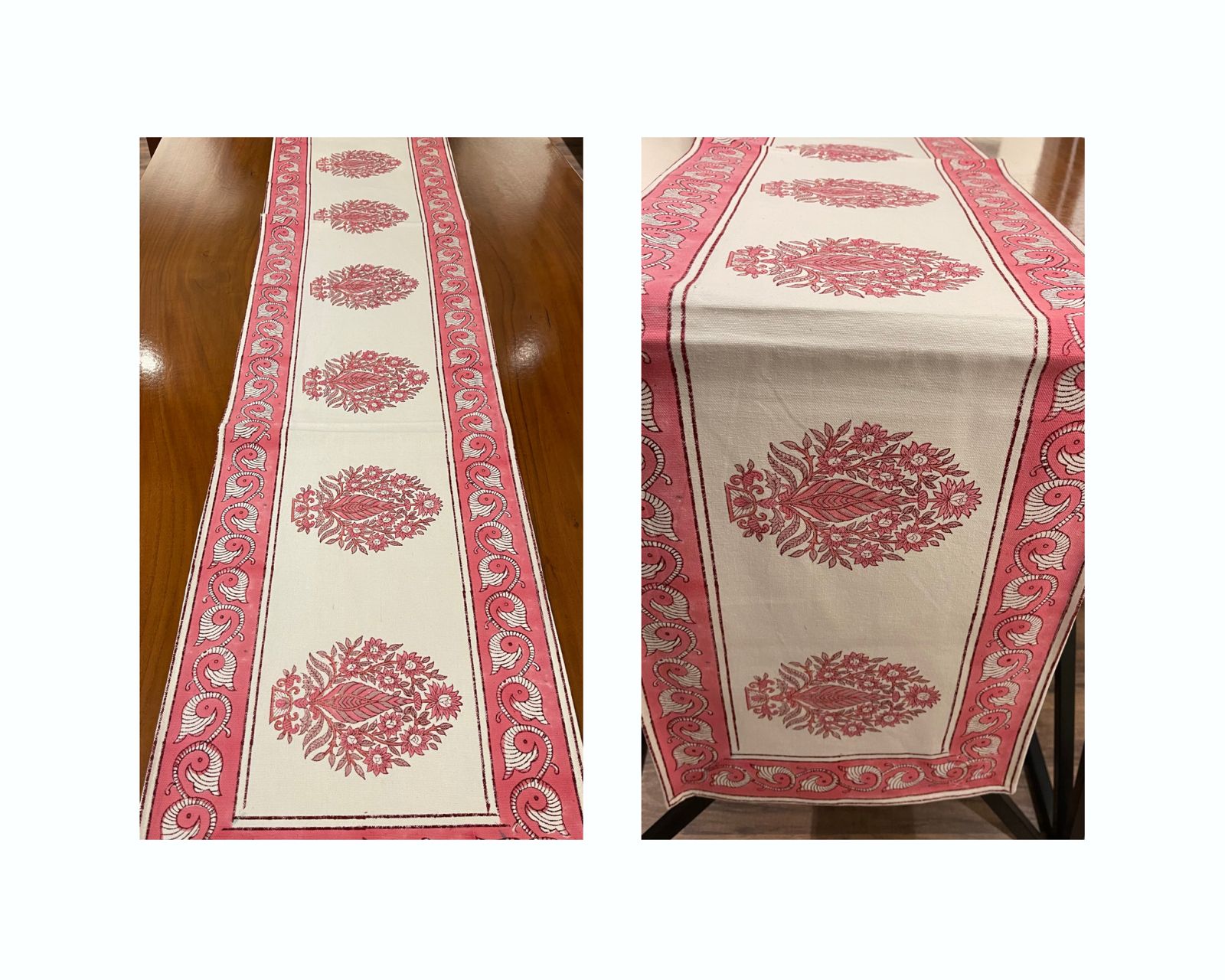 Blush Pink & Ivory 13 Pieces Jaipur Hand Block Printed Table Linen Set