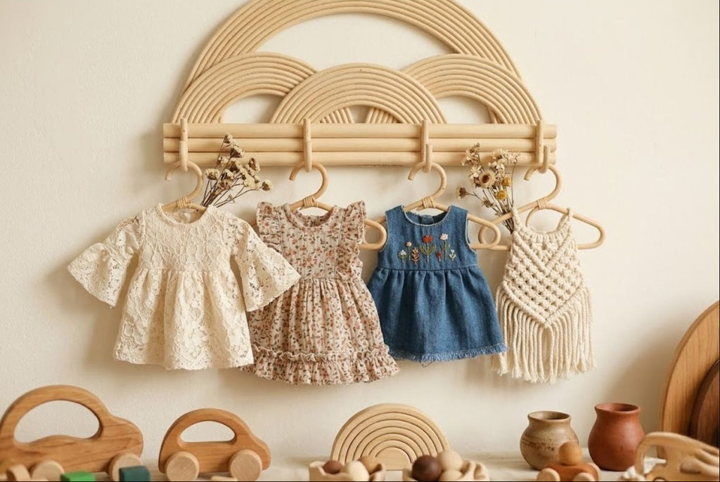 Natural Rattan Rainbow Wall Rack