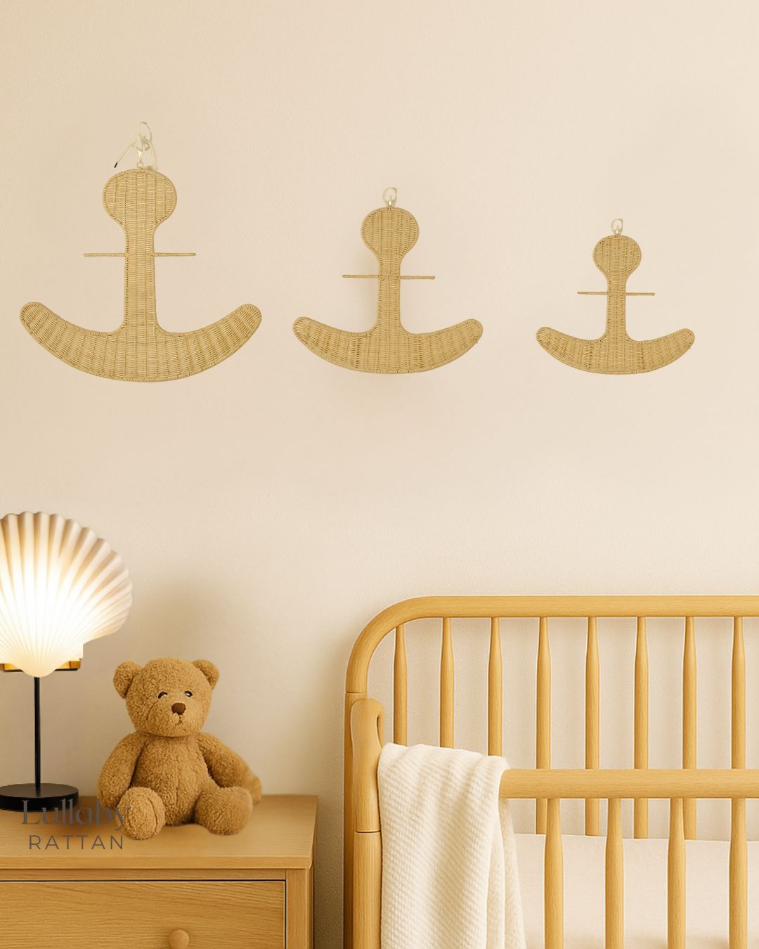 Natural Rattan Anchor Wall Decor