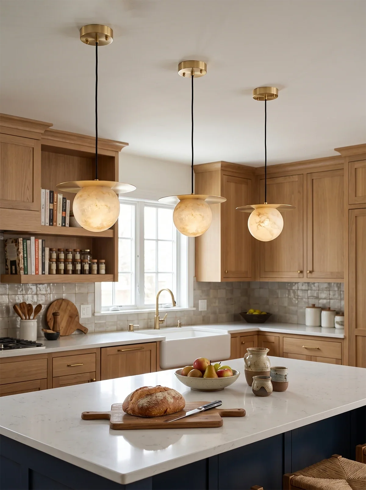 Round Alabaster Pendant Light