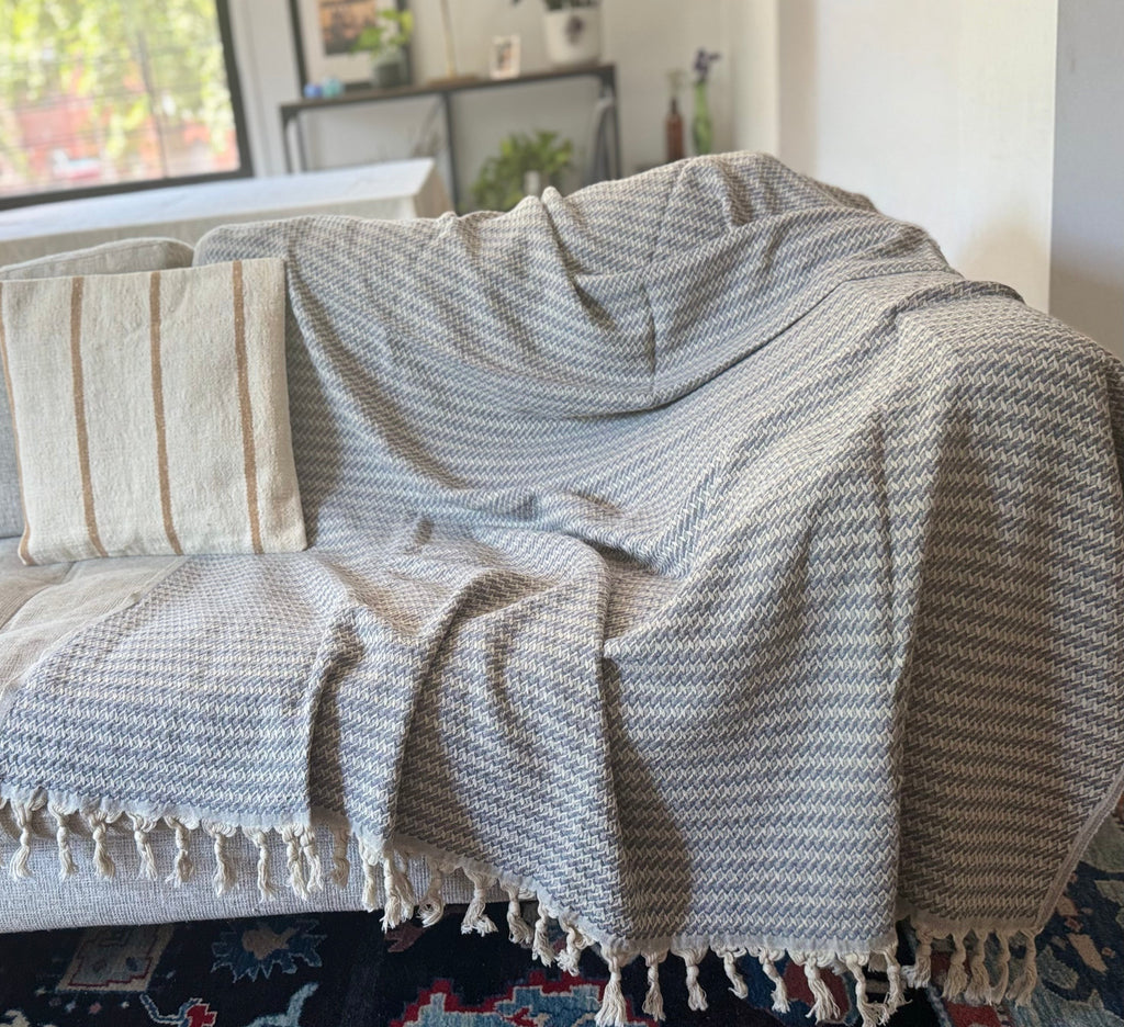Bosphore Linen-Cotton Throw Blanket