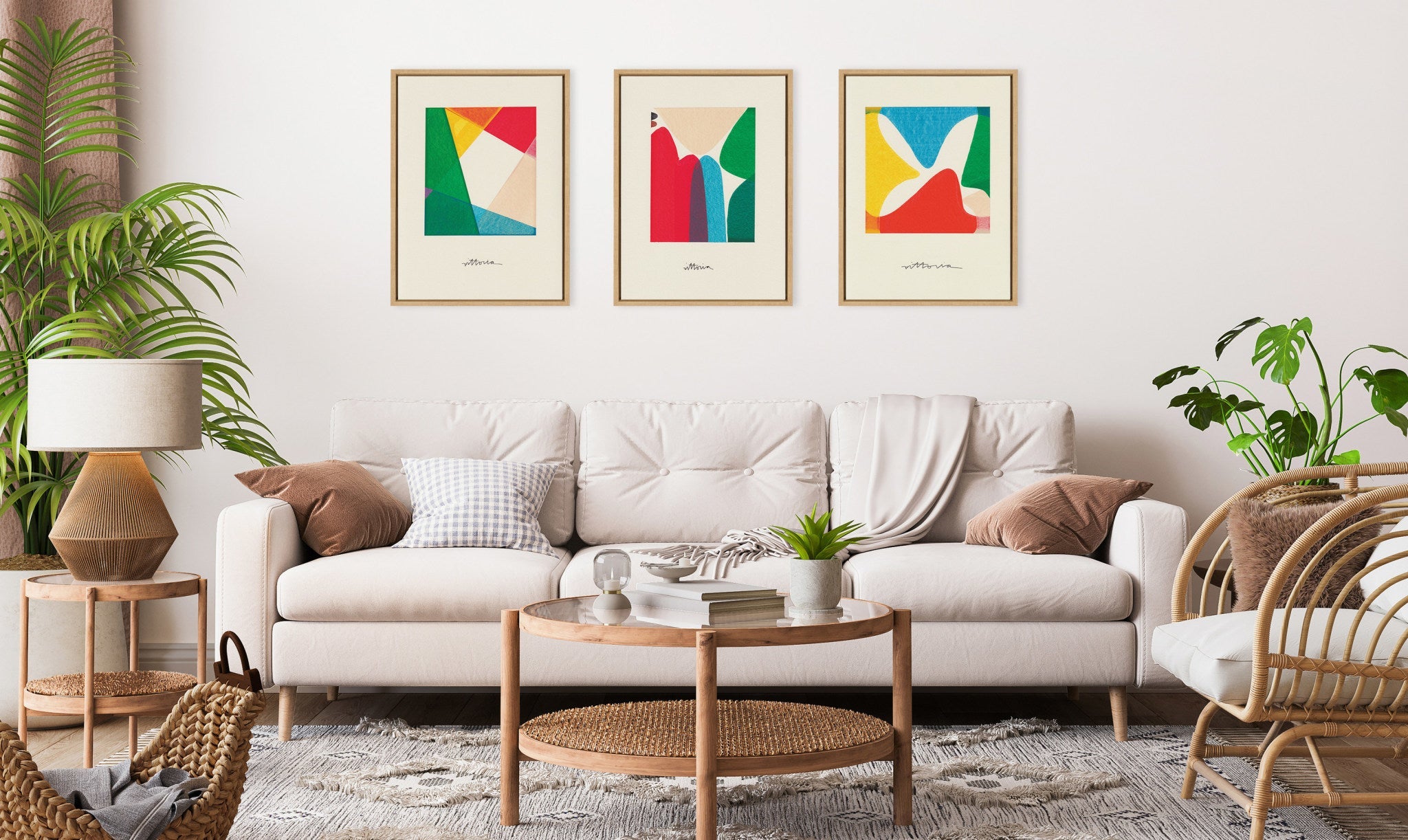 Sylvie Bright Modern Colorful Abstract Series Framed Canvas Art Set by Amber Vittoria