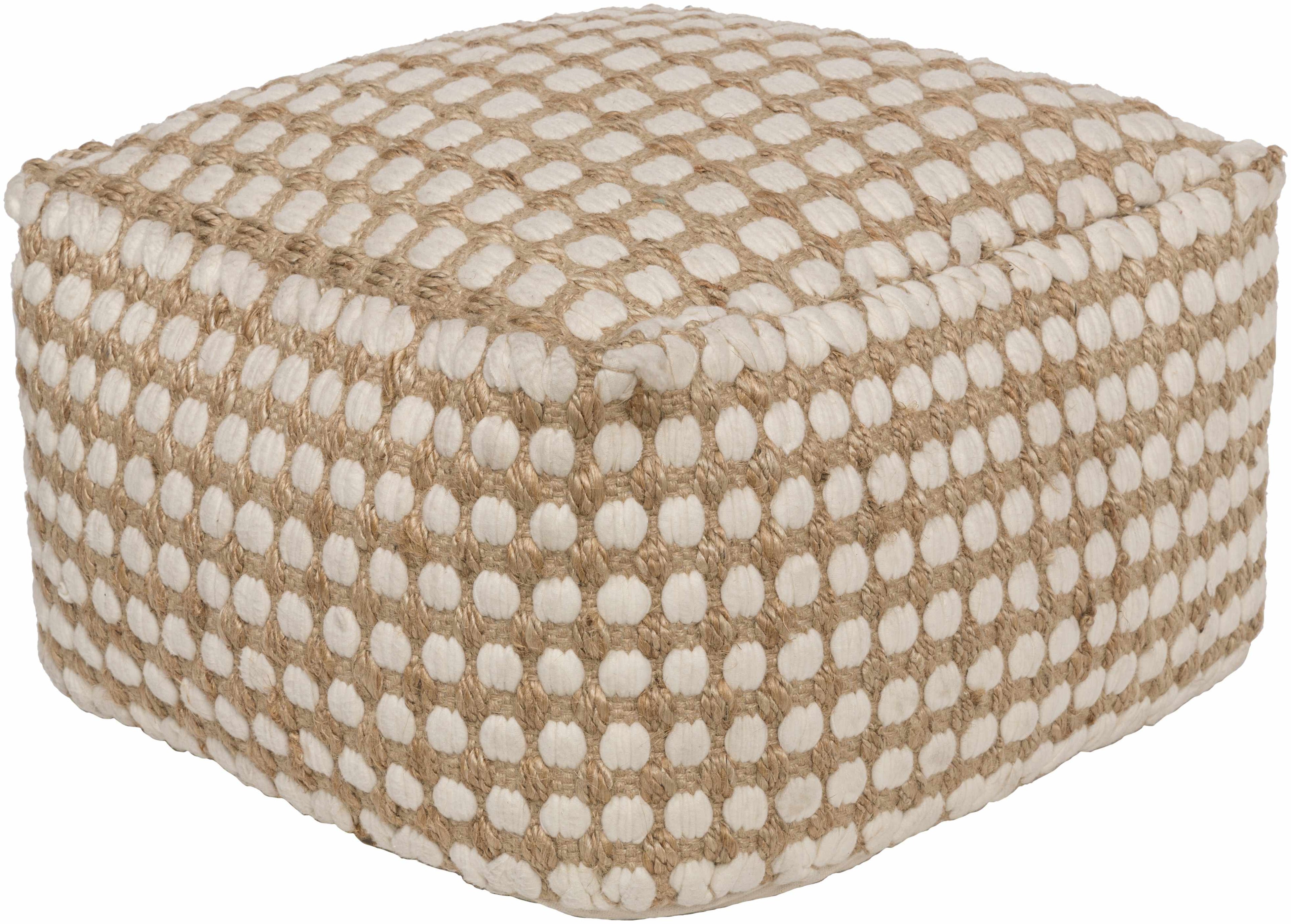 Brookneal Woven Jute & Wool Pouf