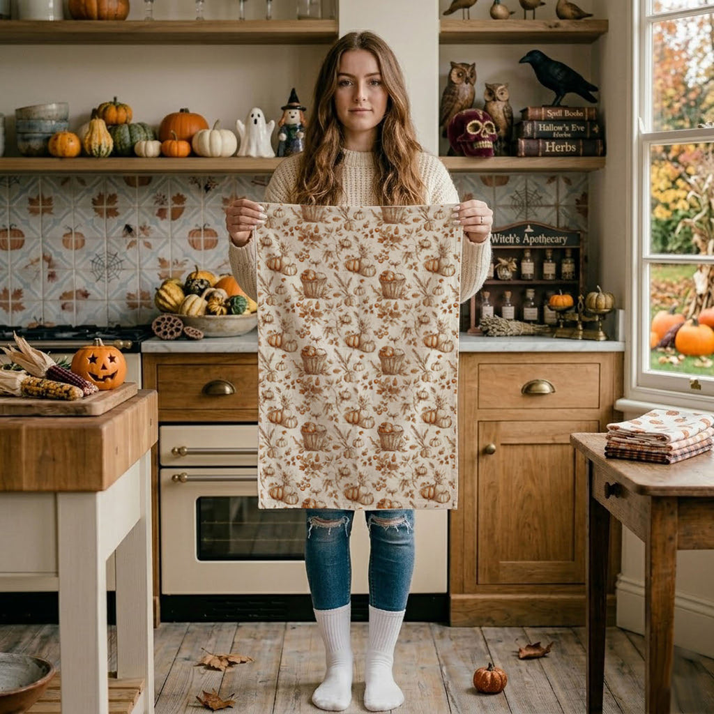 Classic Pumpkin Flour Sack Kitchen Towel