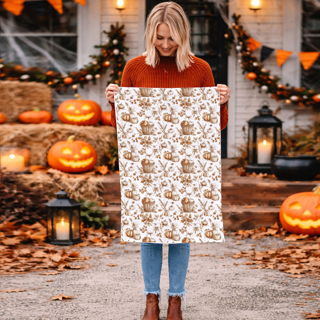 Classic Pumpkin Flour Sack Kitchen Towel