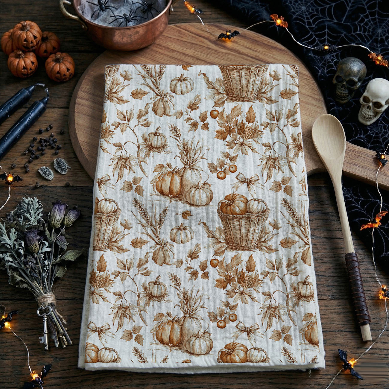 Classic Pumpkin Flour Sack Kitchen Towel