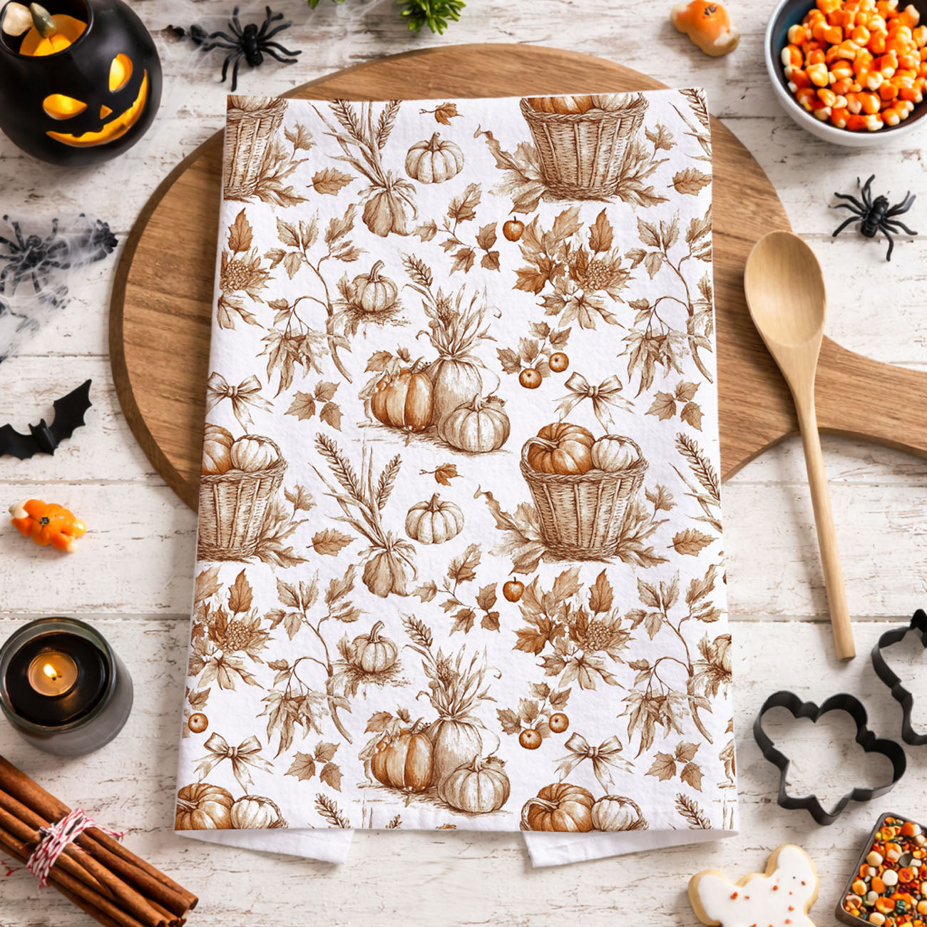 Classic Pumpkin Flour Sack Kitchen Towel