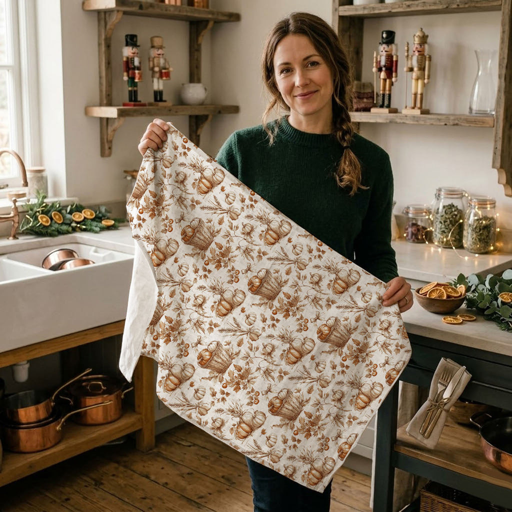 Classic Pumpkin Flour Sack Kitchen Towel