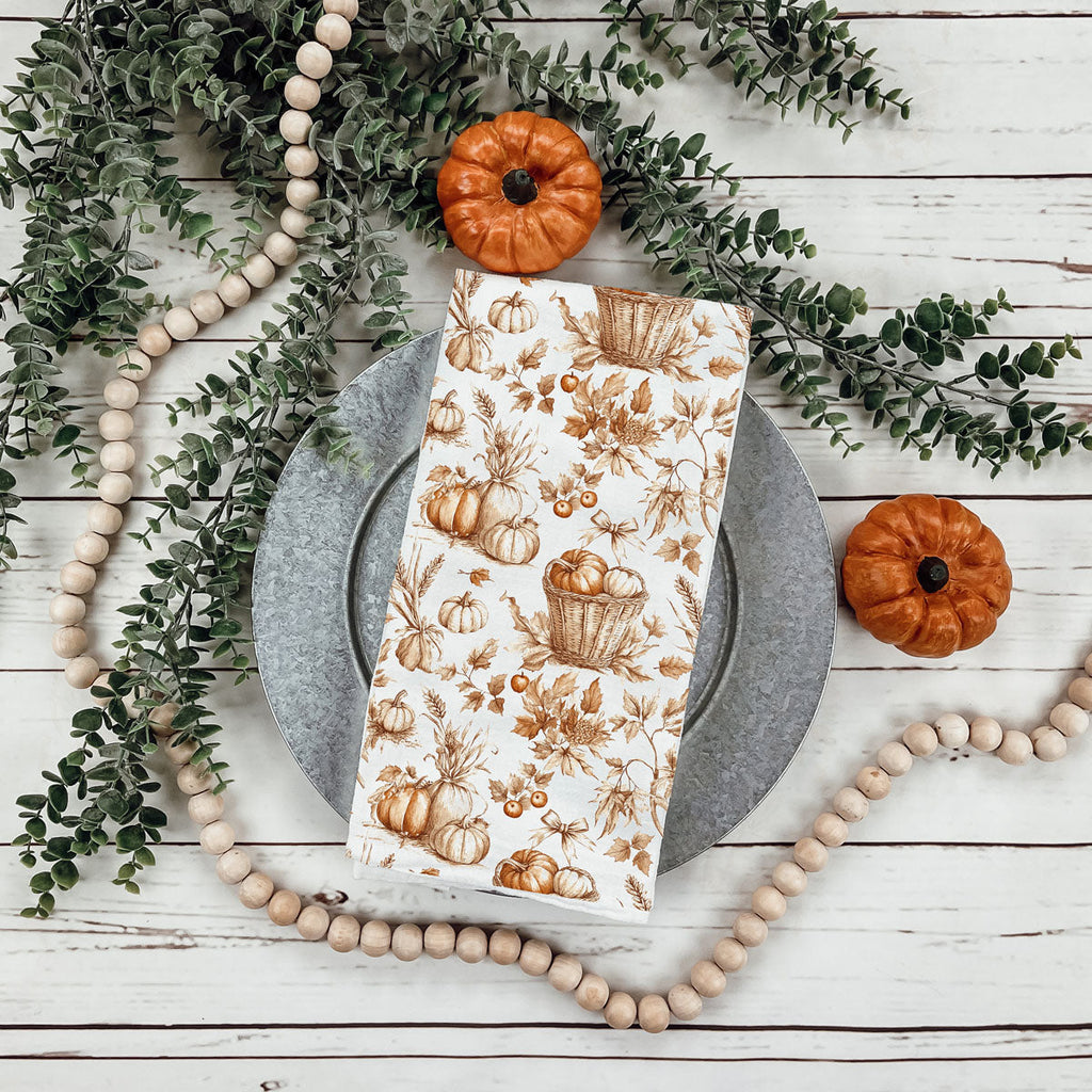 Classic Pumpkin Flour Sack Kitchen Towel